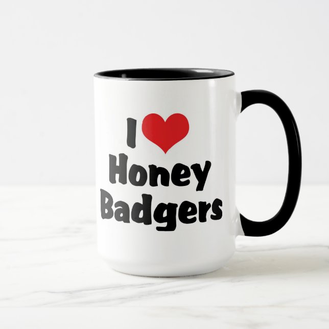 I Kärlek Heart Honey badger Mugg (Höger)