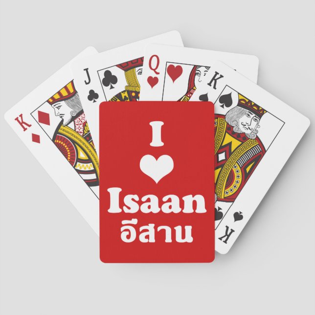 I Kärlek (Heart) Isaan Spel Kort (Baksidan)