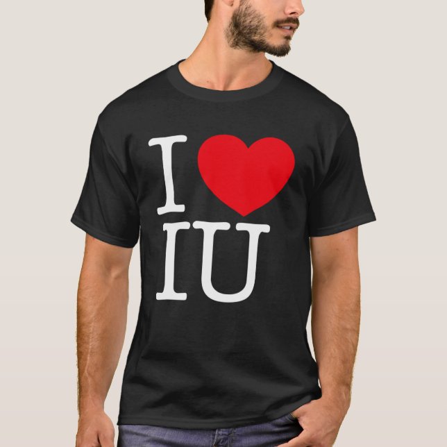 I Kärlek Heart IU T Shirt (Framsida)
