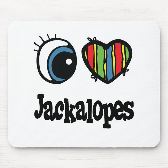 I Kärlek (Heart) Jackalopes Musmatta (Framsidan)