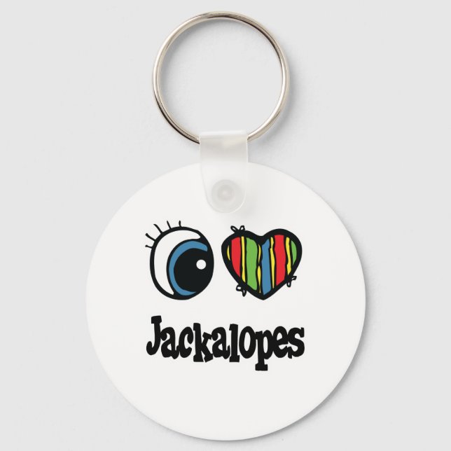 I Kärlek (Heart) Jackalopes Nyckelring (Framsida)