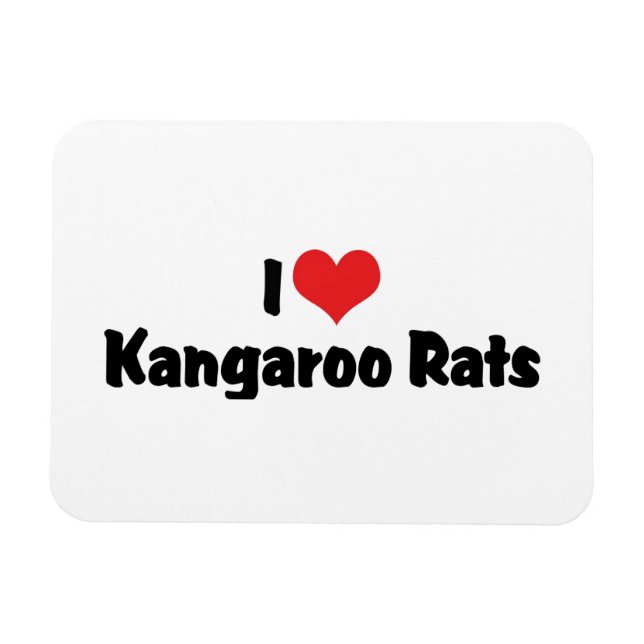 I Kärlek Heart Kangaroo Råttor Magnet (Horisontell)
