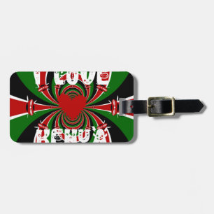 I Kärlek Heart Kenya: Dynamisk Flagga Art Bagagebricka