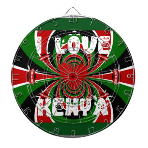 I Kärlek Heart Kenya: Dynamisk Flagga Art Darttavla
