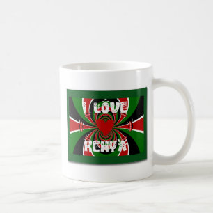 I Kärlek Heart Kenya: Dynamisk Flagga Art Kaffemugg