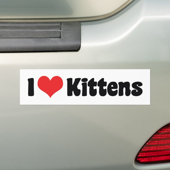 I Kärlek Heart Kittens - Cat Lover Bildekal (På Bil)
