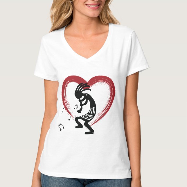 I Kärlek Heart Kokopelli T Shirt (Framsida)