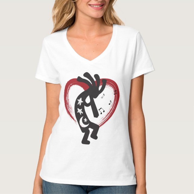 I Kärlek Heart Kokopelli T Shirt (Framsida)