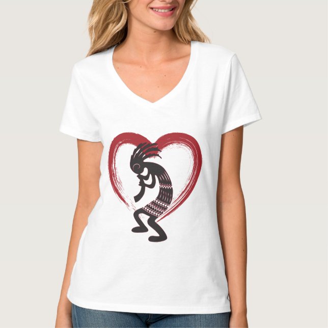 I Kärlek Heart Kokopelli T Shirt (Framsida)