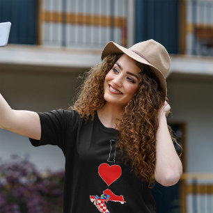 I Kärlek Heart Kroatiens nationella Pride för kvin T Shirt