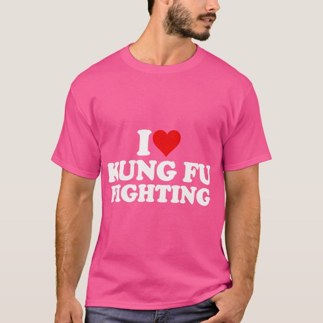I Kärlek Heart Kung fu Fighting T Shirt (Framsida)