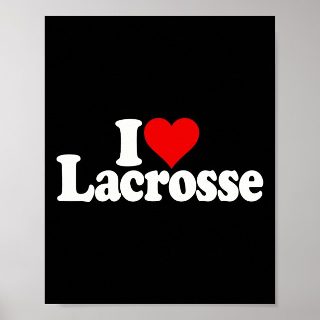 I Kärlek Heart Lacrosse Poster (Framsidan)