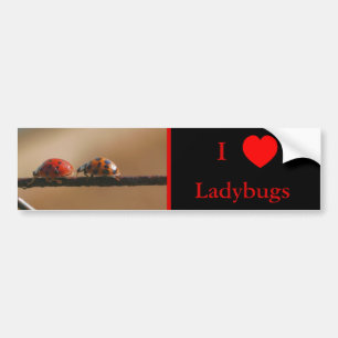 I Kärlek Heart Ladybugs Nature 2 Bildekal