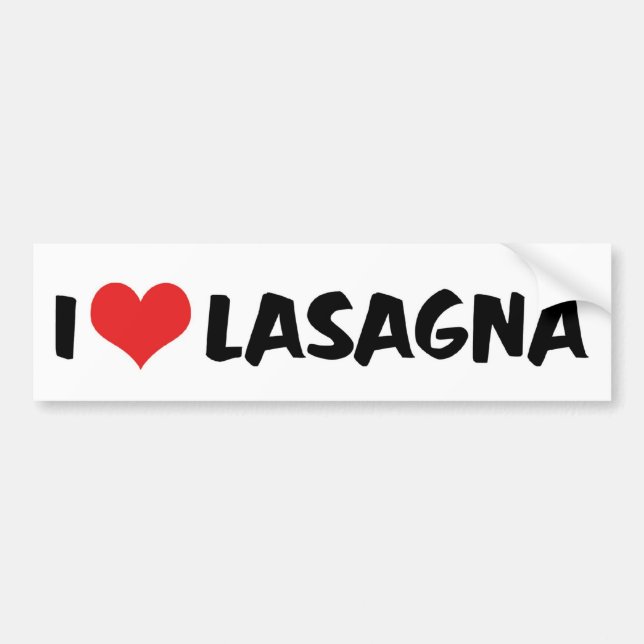 I Kärlek Heart Lasagna - Italienska Food Pasta Äls Bildekal (Framsidan)