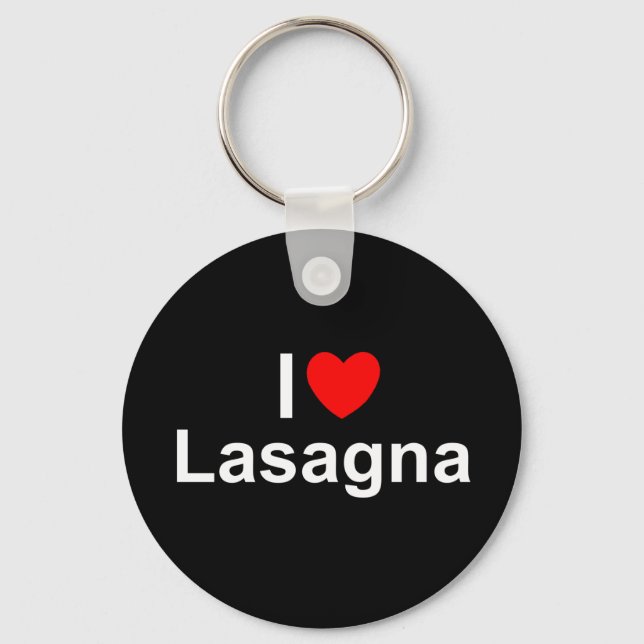 I Kärlek (Heart) Lasagna Nyckelring (Framsida)