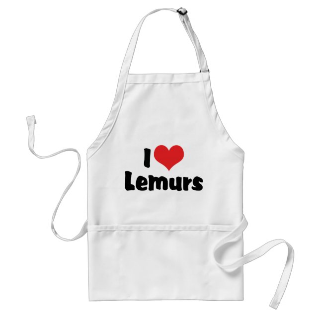 I Kärlek Heart Lemurs Förkläde (Framsidan)
