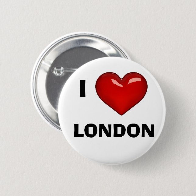 I KÄRLEK (HEART) LONDON editable Knapp (Framsida & baksida)