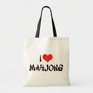 I Kärlek Heart Mahjong - Mah Jong Älskare Tygkasse