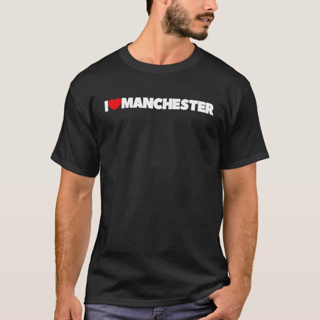 I Kärlek Heart Manchester T Shirt (Framsida)