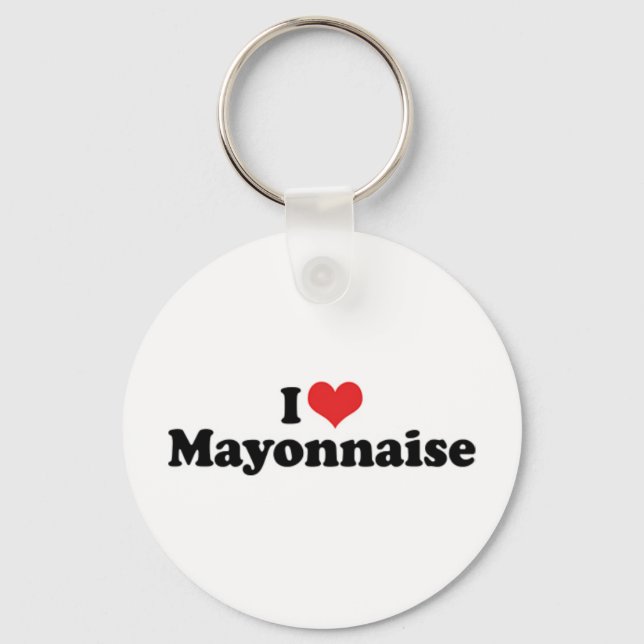 I Kärlek Heart Mayo - Mayonnaise Älskare Nyckelring (Framsida)