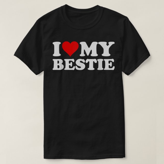 I KÄRLEK HEART MIN BESTIE BESTFRIEND BEST FRIEND B T SHIRT (Design framsida)