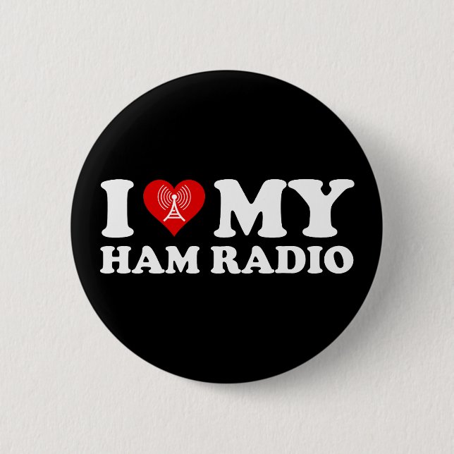 I Kärlek (Heart) Min Ham-radio Knapp (Framsida)