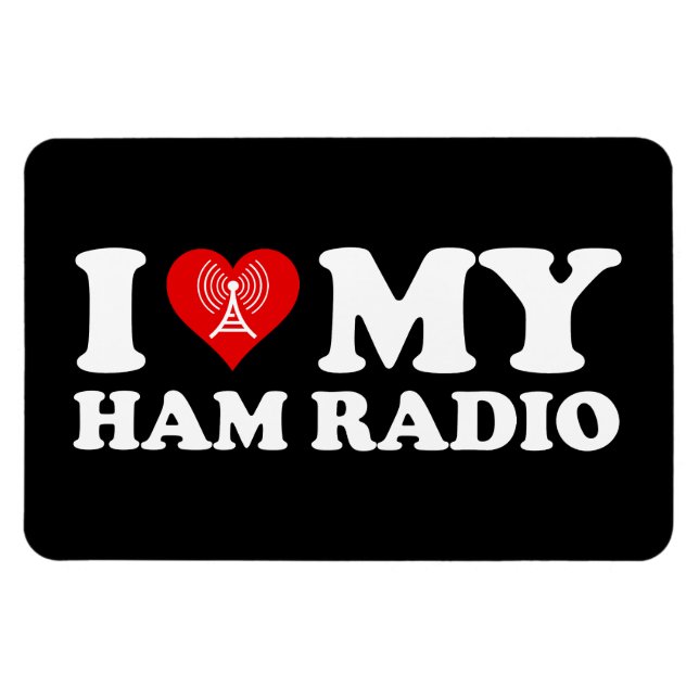 I Kärlek (Heart) Min Ham-radio Magnet (Horisontell)