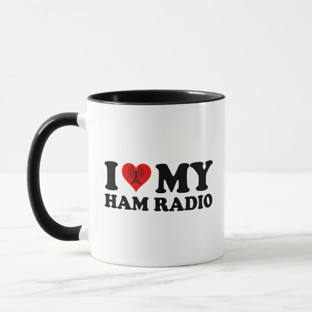 I Kärlek (Heart) Min Ham-radio Mugg (Vänster)