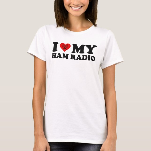 I Kärlek (Heart) Min Ham-radio T Shirt (Framsida)