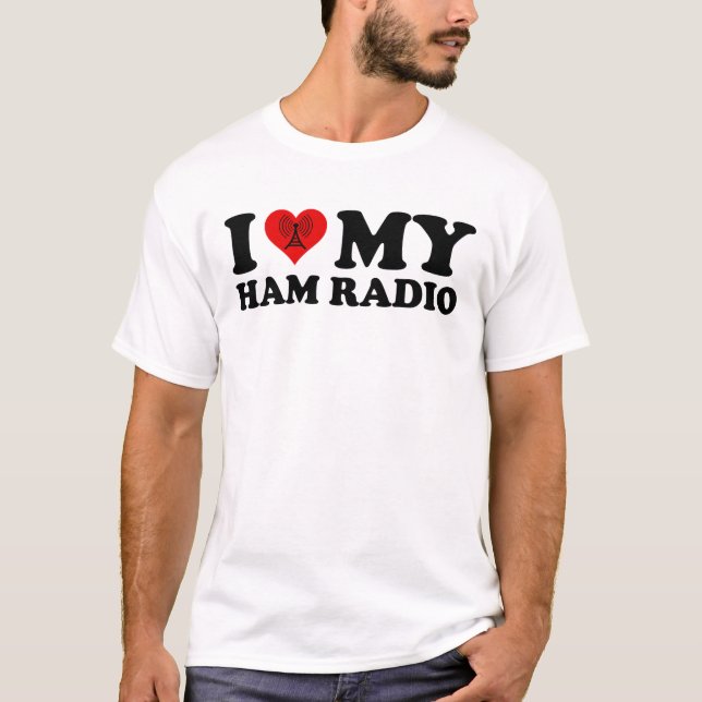 I Kärlek (Heart) Min Ham-radio T Shirt (Framsida)