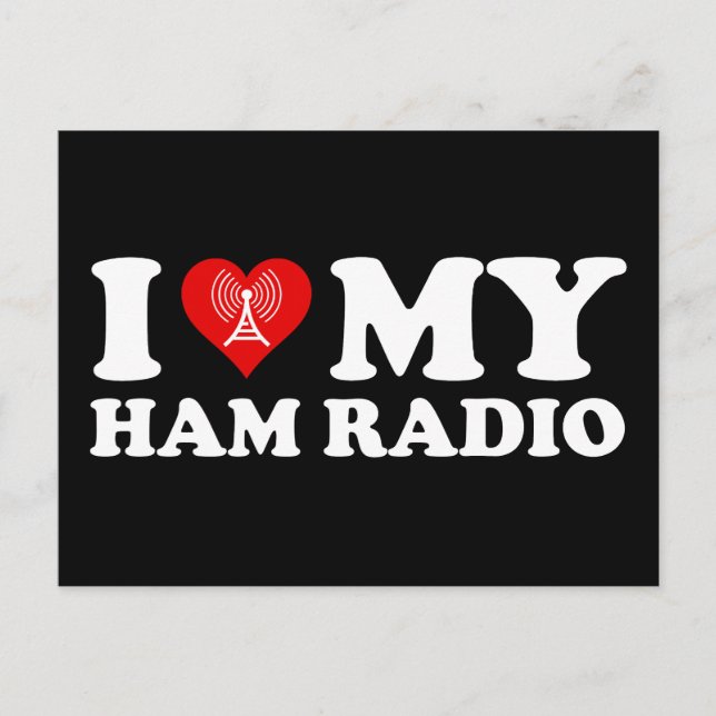 I Kärlek (Heart) Min Ham-radio Vykort (Framsida)