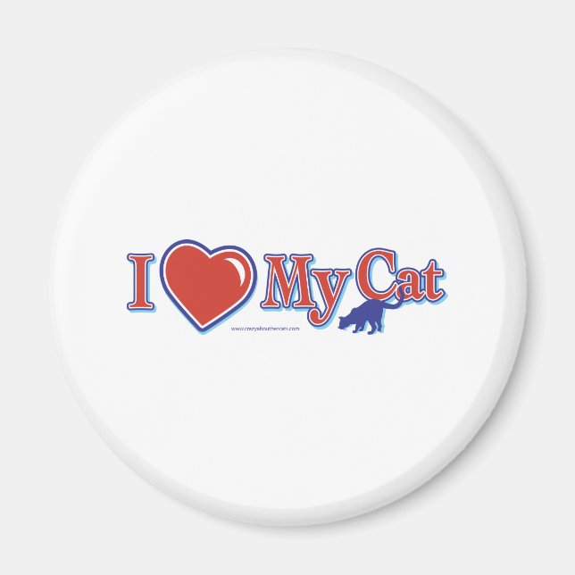 I Kärlek Heart min katt Magnet (Framsidan)