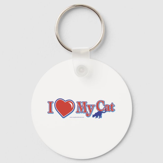 I Kärlek Heart min katt Nyckelring (Framsida)