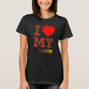 I Kärlek Heart min Melanin Black History Monce Afr T Shirt
