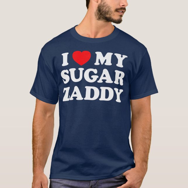 I Kärlek Heart Mitt socker Zaddypappa Funny Far T Shirt (Framsida)