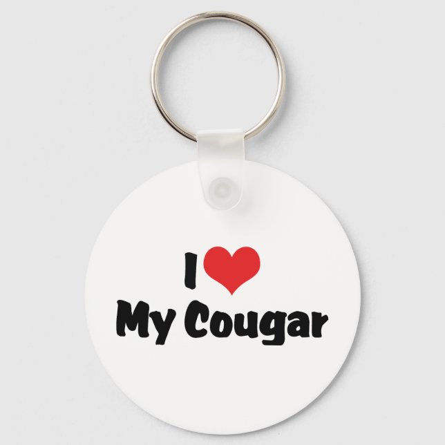 I Kärlek Heart My Cougar Nyckelring (Framsida)