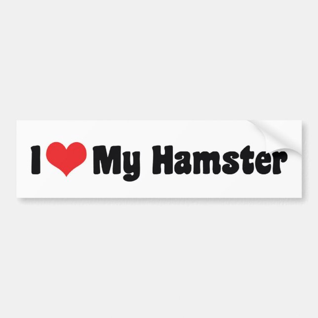 I Kärlek Heart My Hamster Bildekal (Framsidan)