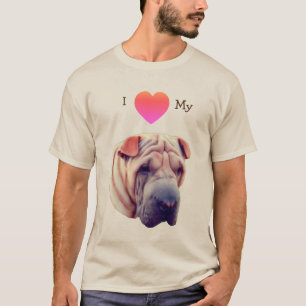 I Kärlek Heart My Shar Pei Hund T Shirt