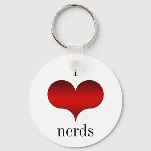 I Kärlek (Heart) Nerds Keychain Nyckelring (Framsida)