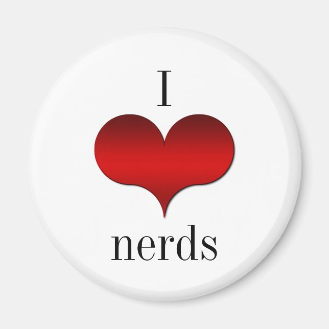 I Kärlek (Heart) Nerds Magnet (Framsidan)