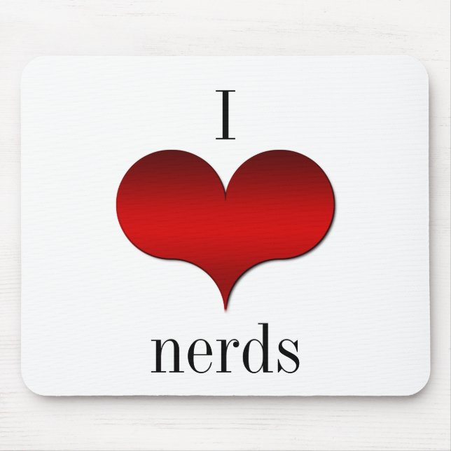 I Kärlek (Heart) Nerds Mousepad Musmatta (Framsidan)