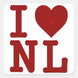 I KÄRLEK HEART NL NEWFOUNDLAND OCH LABRADOR FYRKANTIGT KLISTERMÄRKE