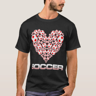 I Kärlek Heart Ocer Futbol T Shirt
