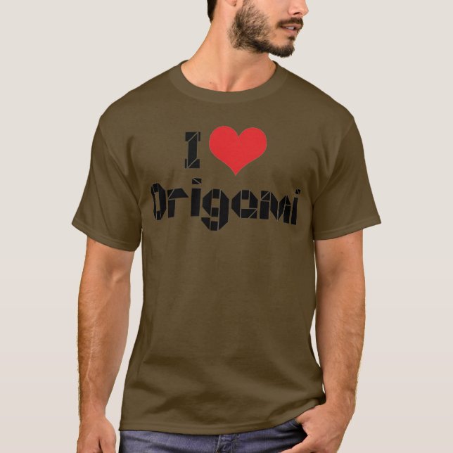 I Kärlek Heart Origami Tee Shirt (Framsida)