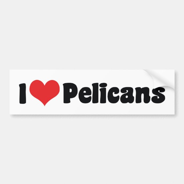 I Kärlek Heart Pelicans - Pelican Älskare Bildekal (Framsidan)
