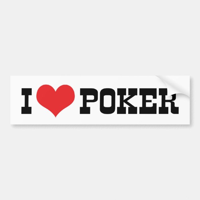 I Kärlek Heart Poker - Texas Holdem Älskare Bildekal (Framsidan)