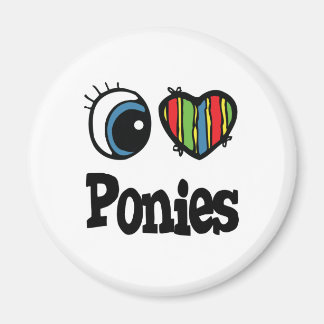 I Kärlek (Heart) Ponies Magnet