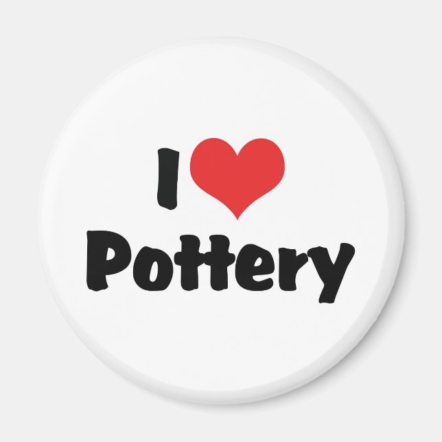 I Kärlek Heart Pottery - Clay Älskare Magnet (Framsidan)
