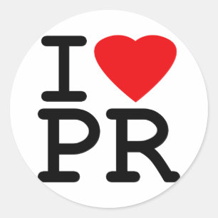 I Kärlek Heart Puerto Rico Runt Klistermärke