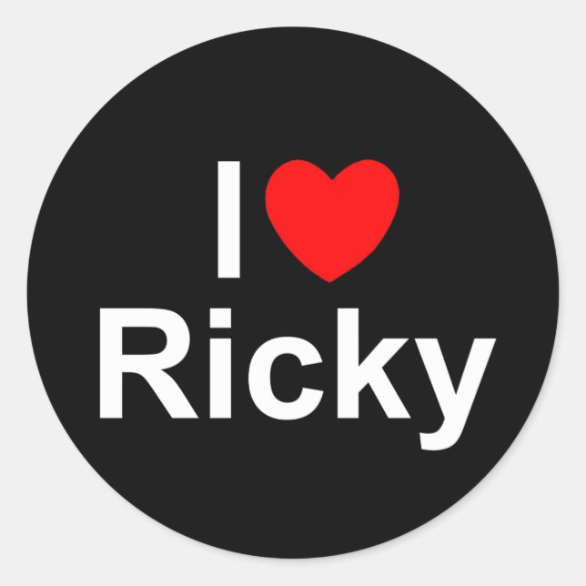 I Kärlek (Heart) Ricky Runt Klistermärke (Framsida)